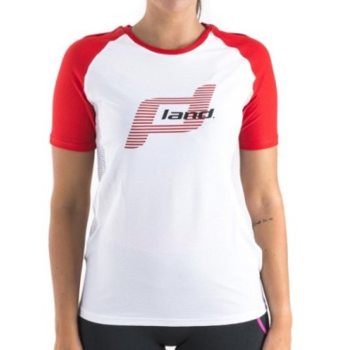 Camiseta Land M/Corta Trail Mujer - Elegance (blanco-rojo)