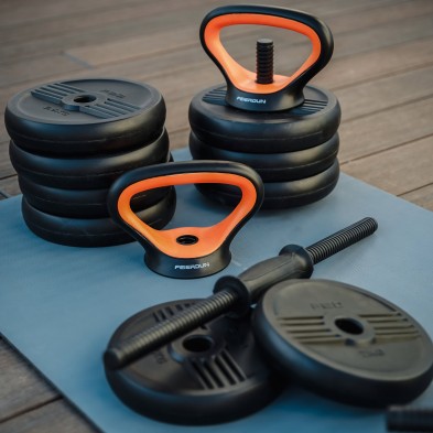 Xiaomi Fed Kit mancuernas V2 + Barra + Pesa rusa Xiaomi 10 kg con sensor