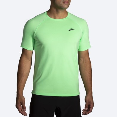 Camiseta Atmosphere manga corta Brooks hombre verde neón