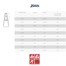 Zoggs tallaje aletas natación