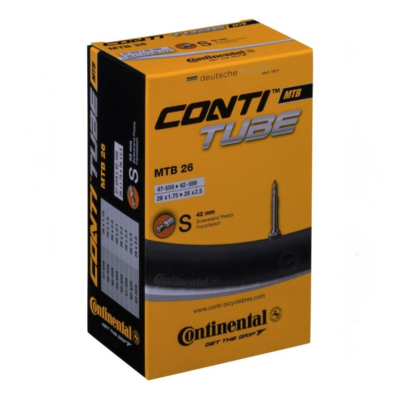 Cámara MTB Continental Tube 26" válvula presta 42 mm caja