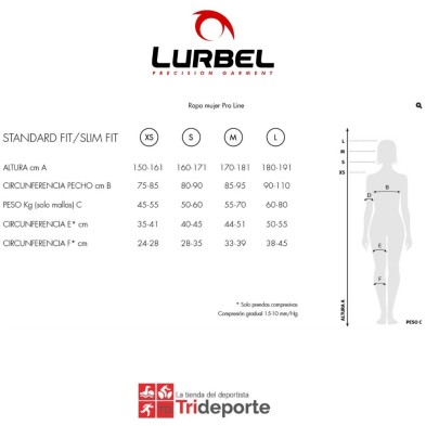lurbel tallaje pro line mujer