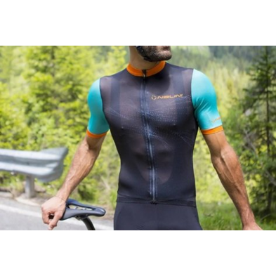 Maillot Bas Ergo Mesh M/C negro-azul-naranja