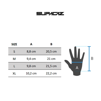 Guantes Supag largos negro naranja flúor