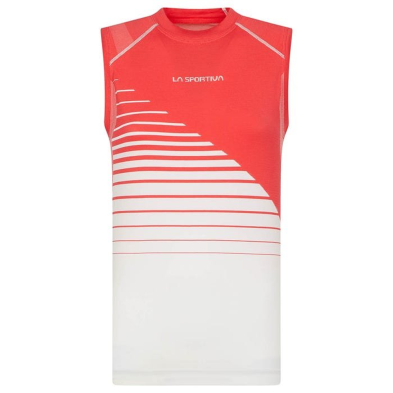 Camiseta S/Manga mujer Runner Hibiscus/Blanca