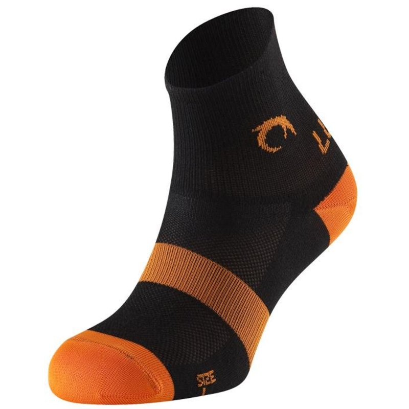 Calcetines Trail Running Marca Kids negro naranja Lurbel