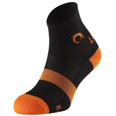 Calcetines Trail Running Marca Kids negro naranja Lurbel
