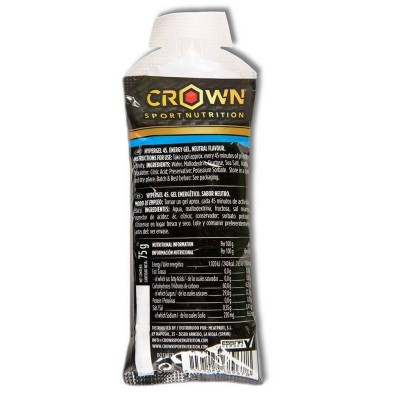 Gel energético Crown Sport Nutrition HyperGel 45 sin Cafeína Neutro parte trasera info