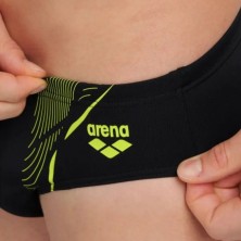 Bañador slip Arena Swim Briefs Graphic hombre Black/Soft Green logo