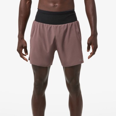 Pantalón running NNormal Race Shorts hombre berenjena
