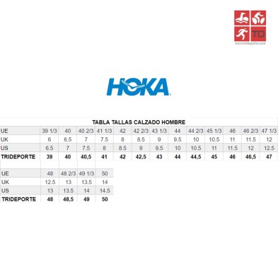 hoka tallaje hombre