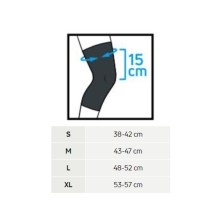 Rodillera de compresión Compex Activ' Knee guía de tallas