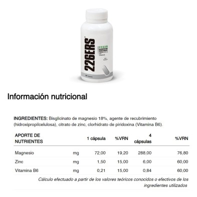 Suplemento Vegan Magnesium Bisglycinate 90 Cápsulas 226ers