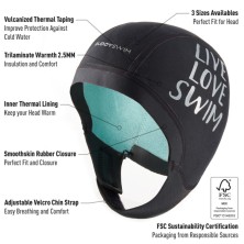 Gorro Neopreno Buddyswim Trilaminate Warmth 2.5mm Black características
