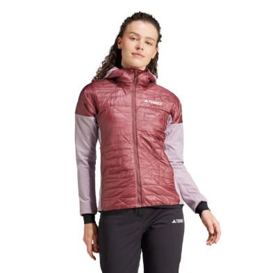 Chaqueta Adidas Terrex Xperior Varilite Hybrid Primaloft mujer color higo y borgoña