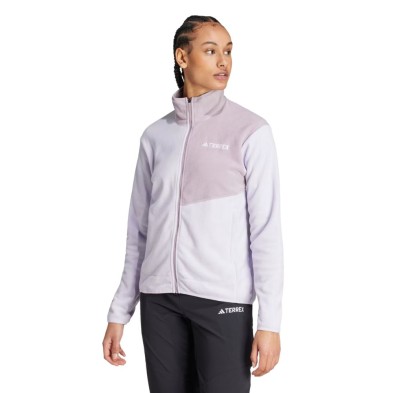Chaqueta Adidas Terrex Multi Fleece mujer violeta claro parte frontal