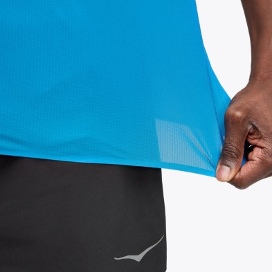 Camiseta M/corta hoka Airolite Run hombre Hoka Blue detalle tejido