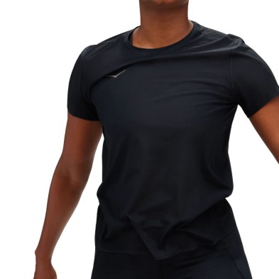 Camiseta Hoka M/corta Airolite Run mujer Black arrugada