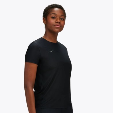 Camiseta Hoka Manga corta Airolite Run mujer negra