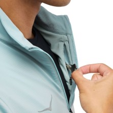 Camiseta hoka M/larga GlideTech Quarter Zip hombre azul detalle bolsillo interior
