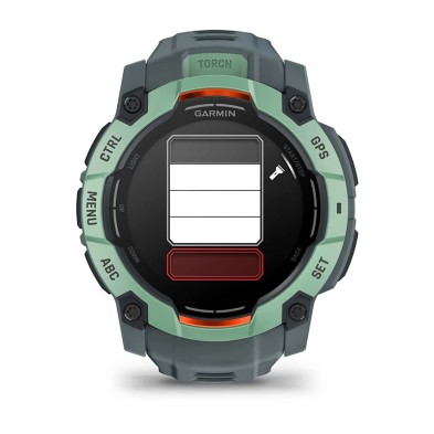 Reloj de avenutra Multideporte Garmin Instinct 3 Amoled 50mm Verde con correa gris batería linterna