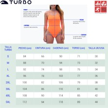 tallaje bañadores turbo mujer modelos comfort cross / sirene comfort  /energy /teen