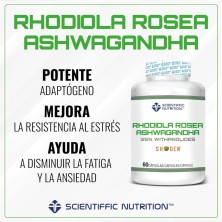 Scientiffic Nutrition Rhodiola Rosea y Ashwagandha 60 cápsulas disminuye la fatiga
