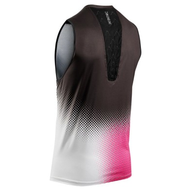 Camiseta sin mangas X-Bionic Corefusion Run Tank unisex puntos negro rosa fucsia y blanco