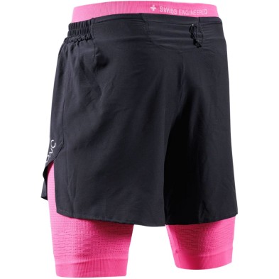 Panatlón corto y mallas X-Bionic Effektor 2in1 Shorts hombre negro rosa fucsia