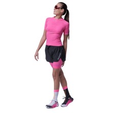 Panatlón corto X-Bionic Effektor 2in1 Shorts mujer X Black/Neo Pink 2 en 1 malla y short corto