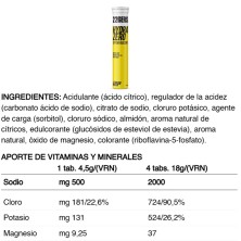 Hydrazero Effervescent Limon tabla nutricional