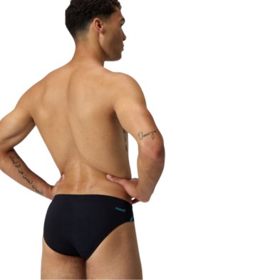Bañador slip Speedo Tech Panel 7cm Brief hombre negro azul tejido Endurance+