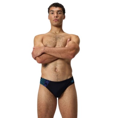 Bañador slip Speedo Tech Panel 7cm Brief hombre negro azul