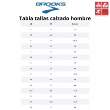 tallaje zapatilla hombre brooks