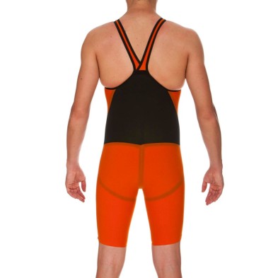 Tritraje Arena Powerskin Carbon Pro hombre Orange/ Black espalda cruzada