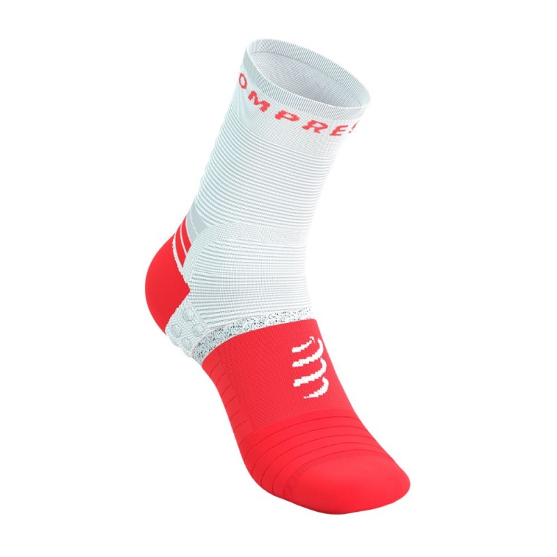 Calcetines Compressport PRO Marathon V2.0 Fluo Red/ White