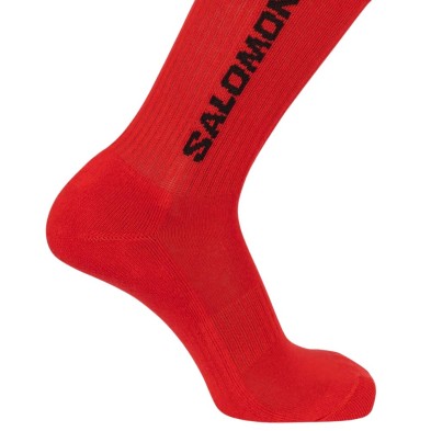 Calcetines Salomon Sportstyle 365 Crew unisex rojo y logo negro