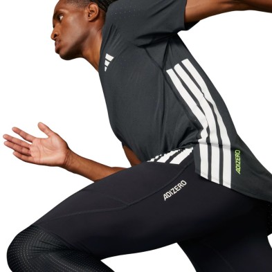 Camiseta manga corta Adidas Adizero running hombre Black comodidad para correr
