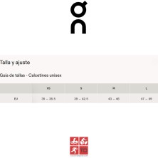 tallaje calcetines on running