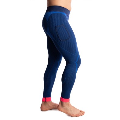 Malla larga compresiva Hanker Drutse Unisex azul con detalles rosas