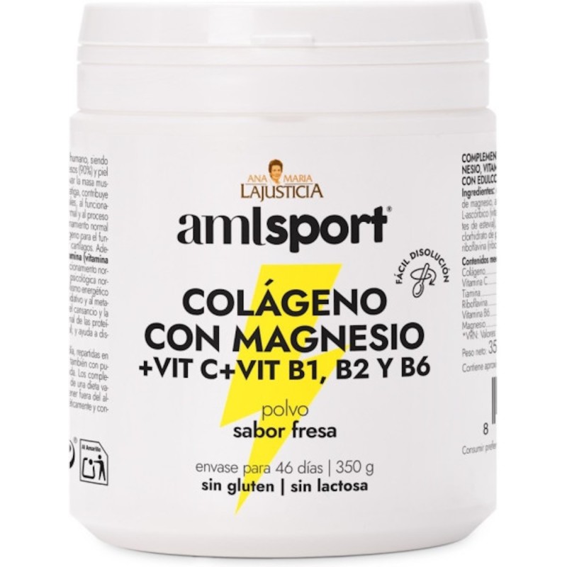 Colágeno con Mag. Vit C+ Vit.B1, B2, y B6 sabor fresa (350g) - Polvo