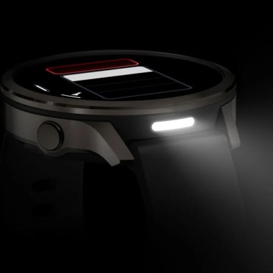 Reloj Deportivo Garmin Venu 4 41mm Slate correa de silicona negra linterna led brillante