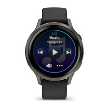 Reloj Deportivo Garmin Venu 4 41mm esfera gris correa negra descarga canciones y listas de reproducción