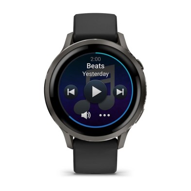 Reloj Deportivo Garmin Venu 4 41mm esfera gris correa negra descarga canciones y listas de reproducción