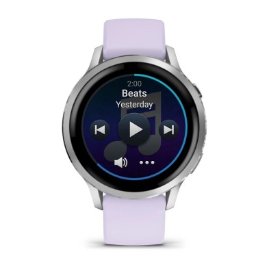 Reloj Deportivo Garmin Venu 4 41mm Silver correa de silicona Periwinkle  descarga canciones y listas de reproducción