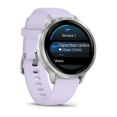 Reloj Deportivo Garmin Venu 4 41mm Silver correa de silicona Periwinkle
