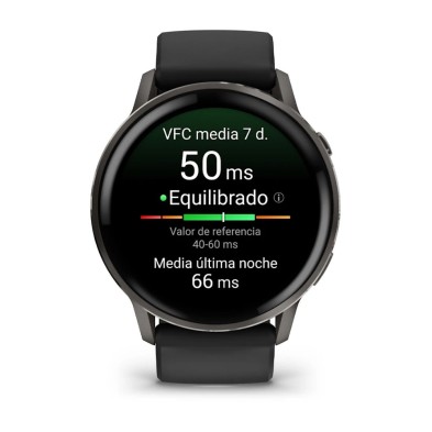 Reloj Deportivo Garmin Venu 4 45mm gris pizarra correa de silicona negra