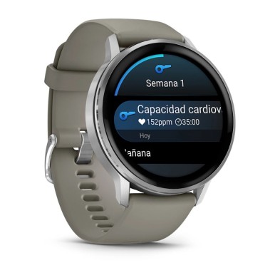 Reloj Deportivo Garmin Venu 4 45mm Silver correa de silicona Gray