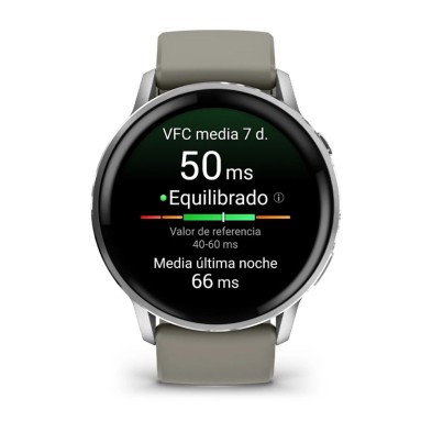 Reloj Deportivo Garmin Venu 4 45mm plateado correa de silicona Gris