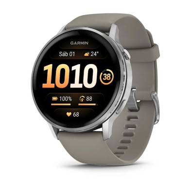 Reloj Deportivo Garmin Venu 4 45mm Silver correa de silicona Gray